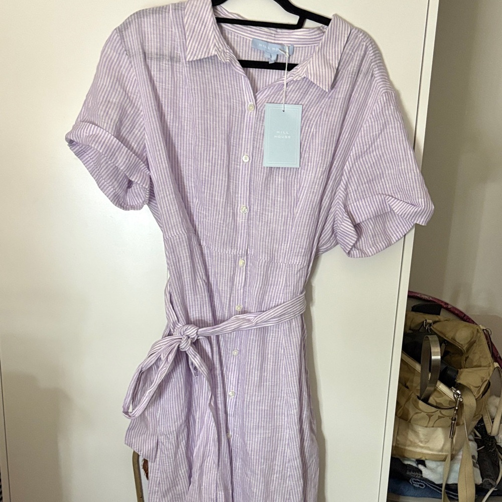 Hill House Home The Laura Dress – Lilac Stripe (NWT, Size XL)